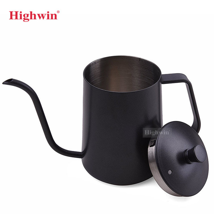 Highwin New Gooseneck Spout Coffee Drip Kettle Black Stainless Steel Pour Over Kettle Coffee