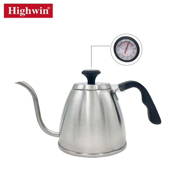 Stainless Steel Manual Pour-Over Coffee Kettle Gooseneck With Thermometer