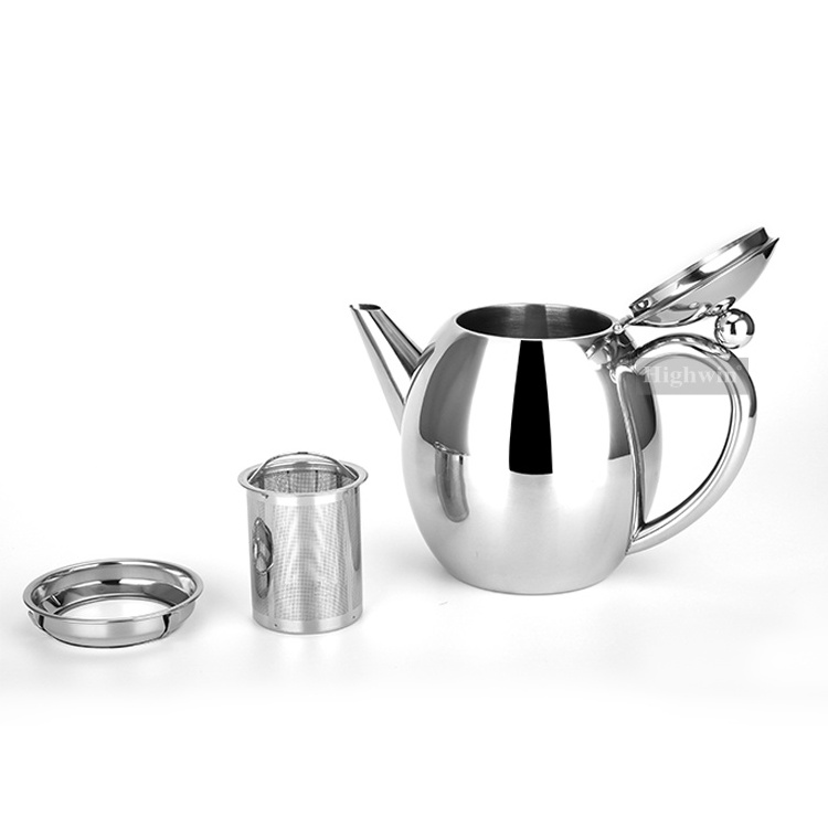 Highwin Factory Wholesale Stainless Steel Teapot Double Wall Tea Pot Steel