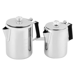 HIGHWIN Stainless Steel Campfire Or Induction Stovetop Coffee Maker Coffee Percolator Camping