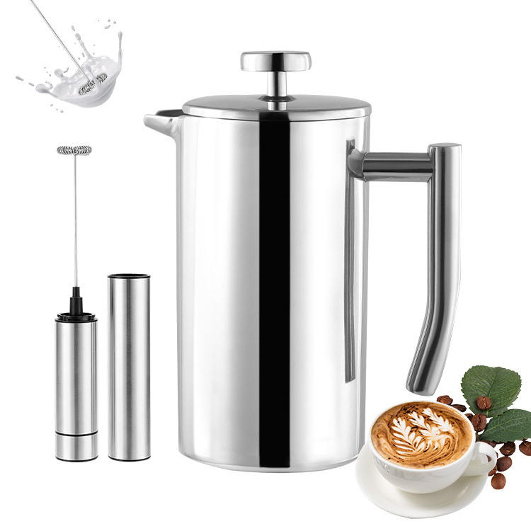 Insulated Coffee and Tea Maker Camping Travel French Press Double Wall Stainless French Press