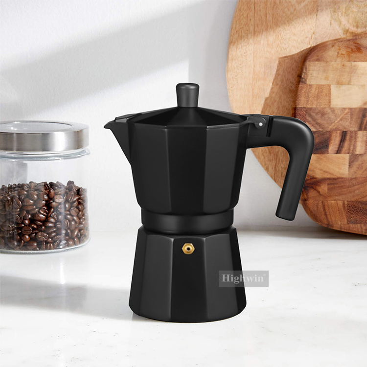 Black Moka Coffee Pot 150ml 300ml Moka Pot Espresso Coffee Maker