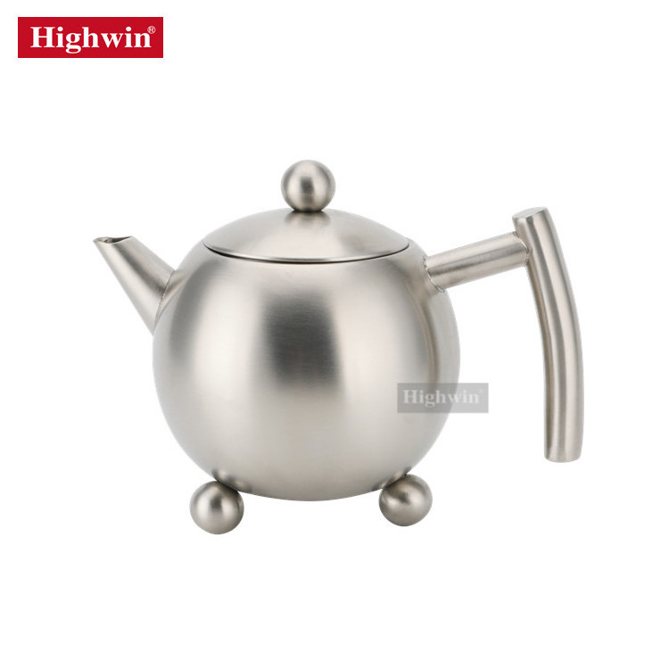 Stainless Steel Coffee Teapot Loose Leaf Tea Infuser Silver Metal Tea Pot