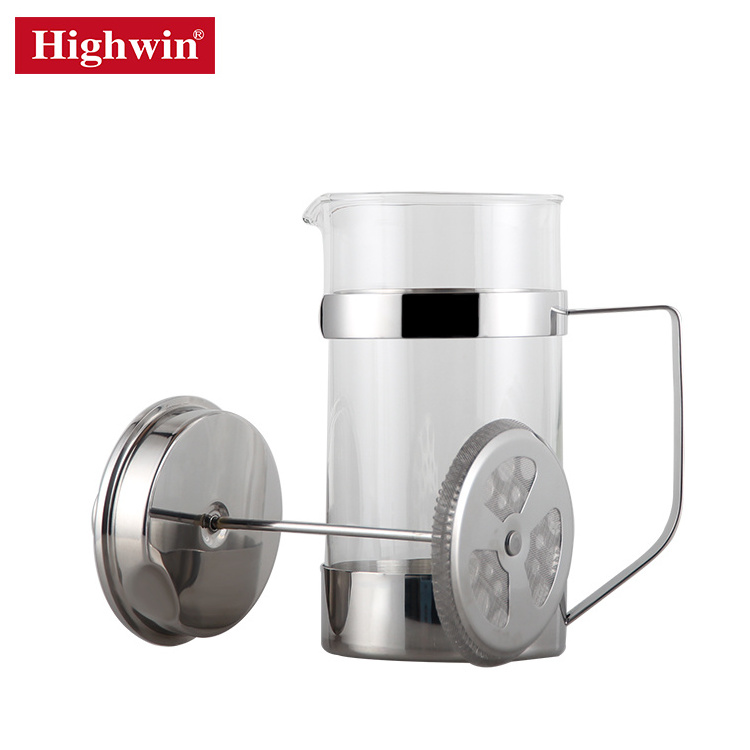 Highwin Heat-Resistant Borosilicate Glass Coffee Press Stainless Steel French Press