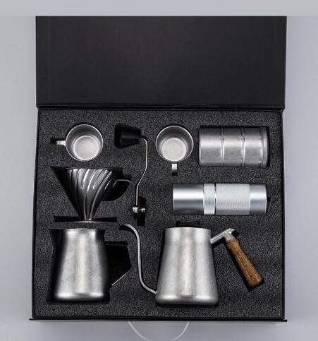 9PCS Outdoor Manual Hand Drip Gift Box Set Pour Over Coffee & Tea Sets