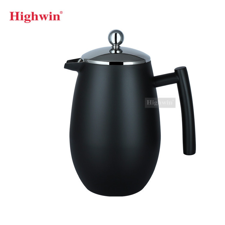 HIGHWIN Hot Sale Insulated Double Wall Stainless Steel French Press Coffee French Press Coffee Maker