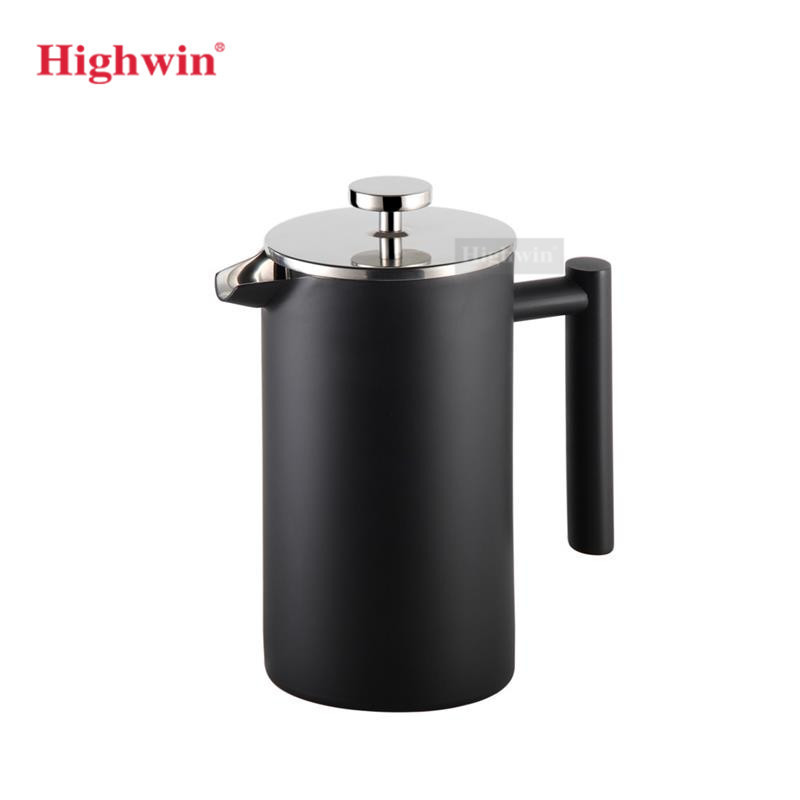 Black Color French Press Travel Coffee Press Stainless Steel French Coffee Press