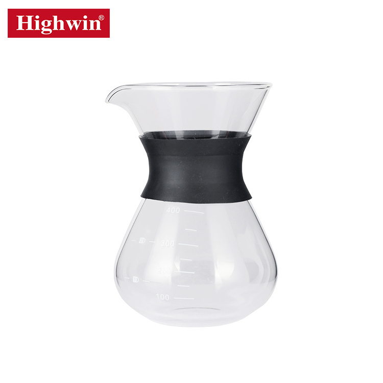 Highwin Hand Drip Coffee Pot Borosilicate Glass Pour Over Coffee Maker