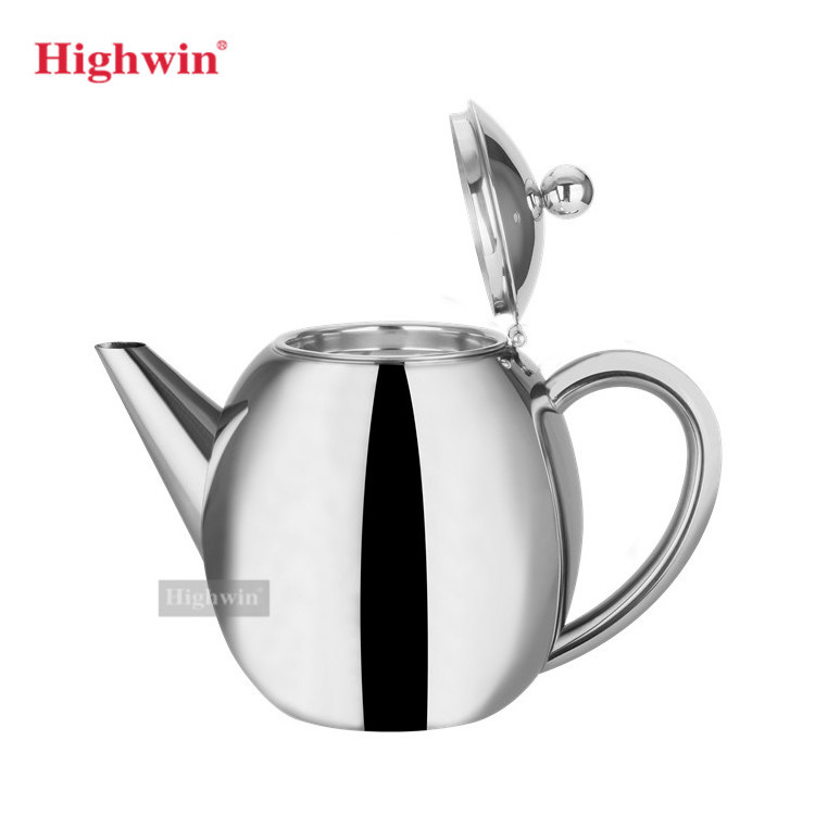 High Quality Double Wall  Stainless Steel Tea Kettle Teapot Infusers Tea Pot With Strainer