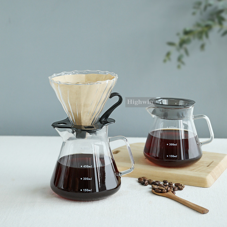 Highwin Glass Coffee Carafe Pour Over Coffee Dripper Coffee Maker