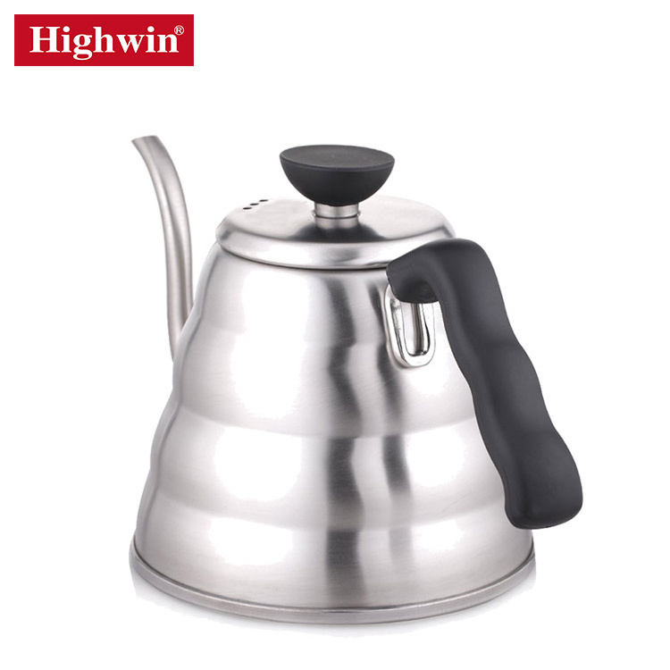 HIGHWIN 1200ml Stainless Steel Gooseneck Coffee Kettle with Thermometer