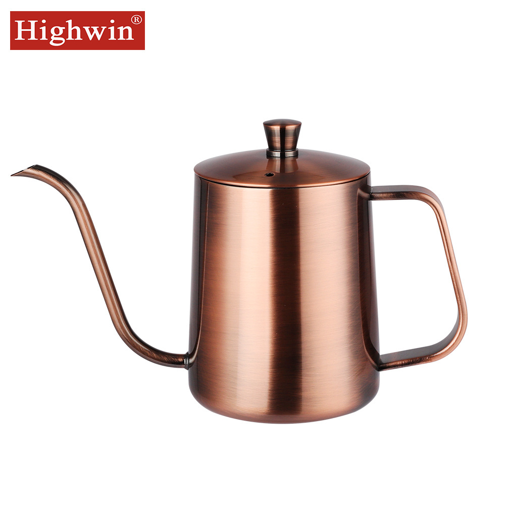 Highwin Home Brewing Gold Painting 304 Stainless Steel Gooseneck Thin Spout Tea Coffee Kettle