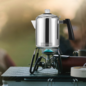 HIGHWIN Direct Manufacturer Stainless Steel 4 6 8cups Coffee Percolator For Outdoor