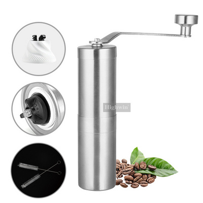 Factory Stainless Steel Cordless Ceramic Burr Coffee Mill Coffee Bean Grinder Manual