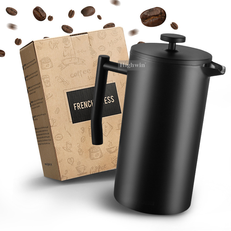 Insulated Coffee and Tea Maker Camping Travel French Press Double Wall Stainless French Press