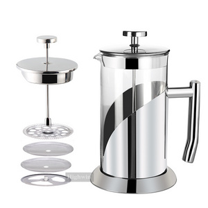 Heat Resistant Stainless Steel Glass Coffee French Press Coffee Maker