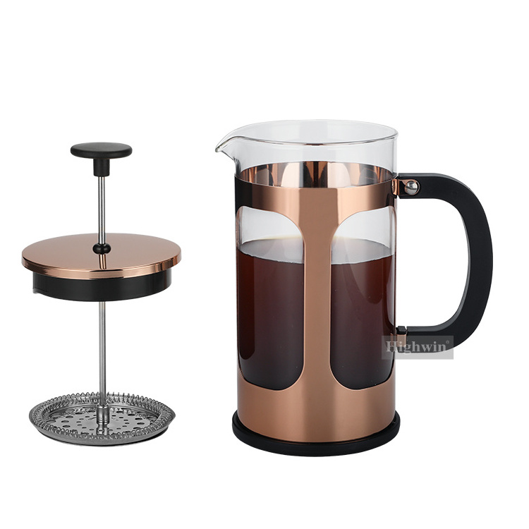 New Product Borosilicate  Heat Resistant Glass Tea Maker French Press Pot Coffee Plunger Coffee Press