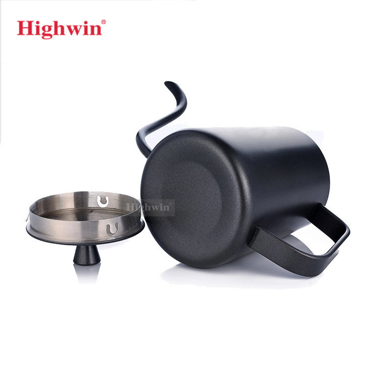 Highwin New Gooseneck Spout Coffee Drip Kettle Black Stainless Steel Pour Over Kettle Coffee