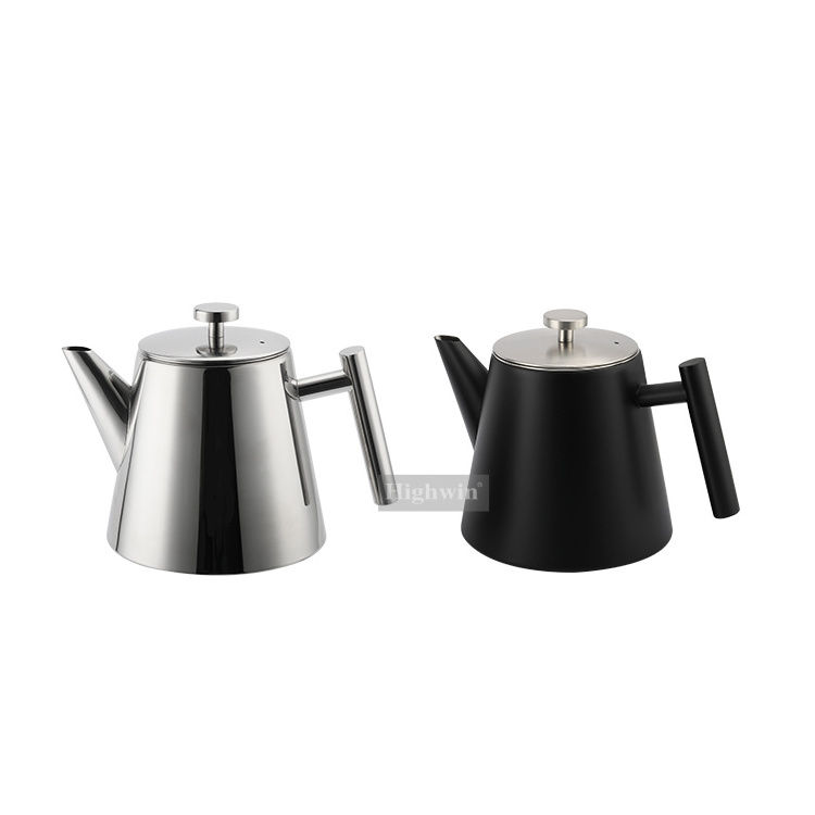 Factory Double Wall 1200ML Stainless Steel Tea Pot Set With Infuser