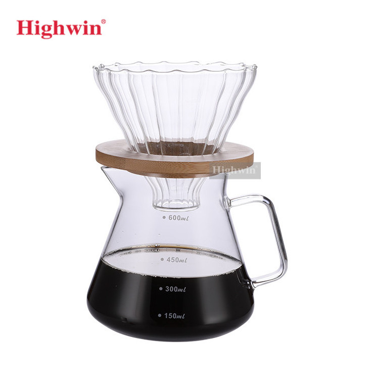 Highwin Glass Coffee Carafe Pour Over Coffee Dripper Coffee Maker