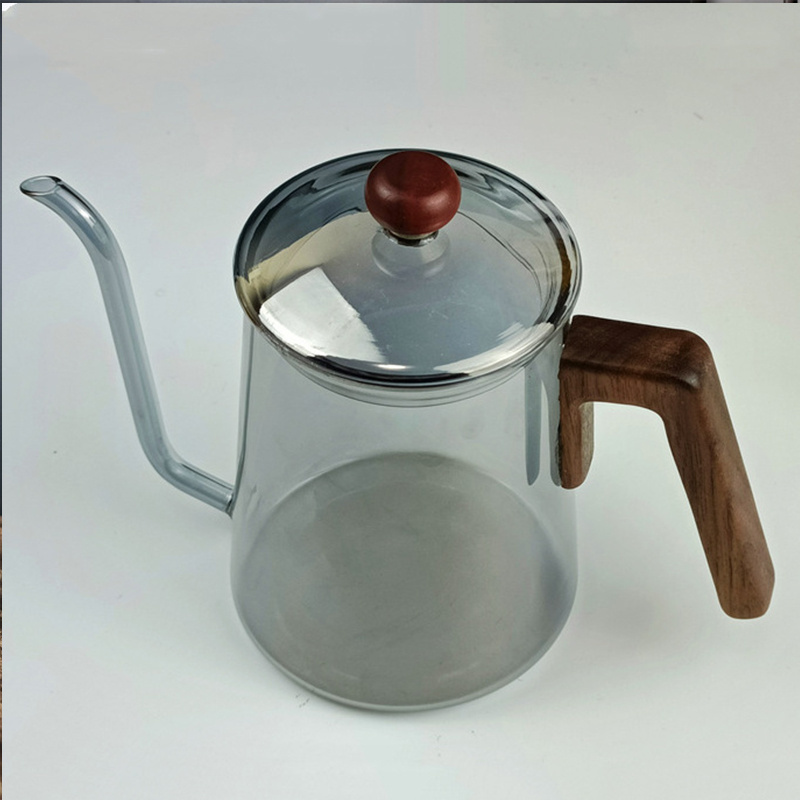 HIGHWIN 650ml Gooseneck Pour Over Coffee Kettle Long Spout Glass Coffee Kettle