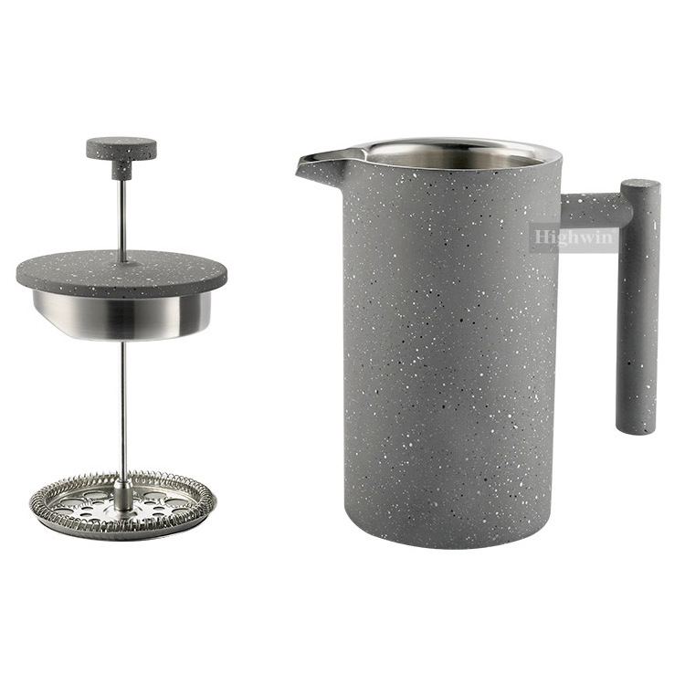 Factory Double Wall Pot  Brew Tea Stainless Steel French Press Coffee Maker To Plunger