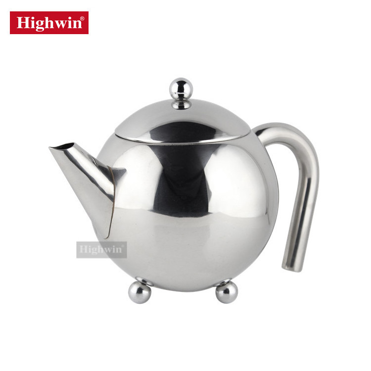 Stainless Steel Coffee Teapot Loose Leaf Tea Infuser Silver Metal Tea Pot