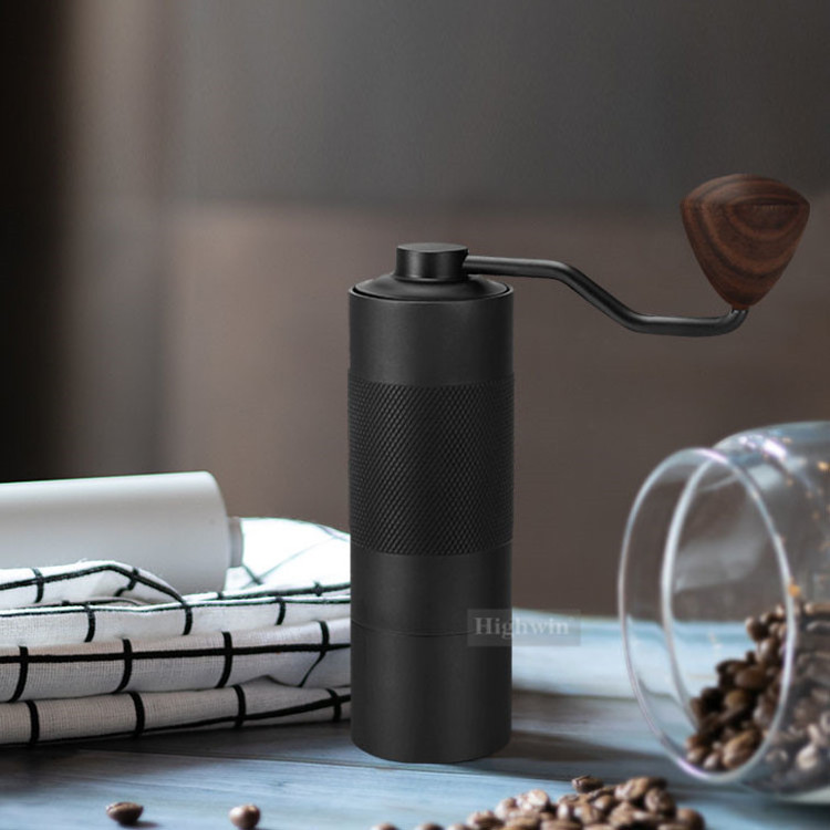 Comercial Portable Black Espresso Steel Burr Manual Coffee Grinder For Instant Coffee