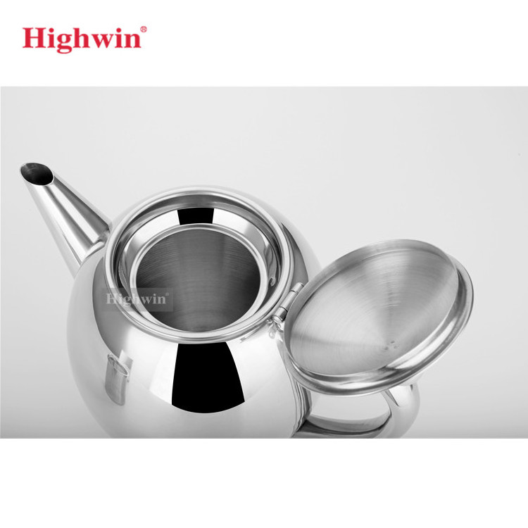 High Quality Double Wall  Stainless Steel Tea Kettle Teapot Infusers Tea Pot With Strainer