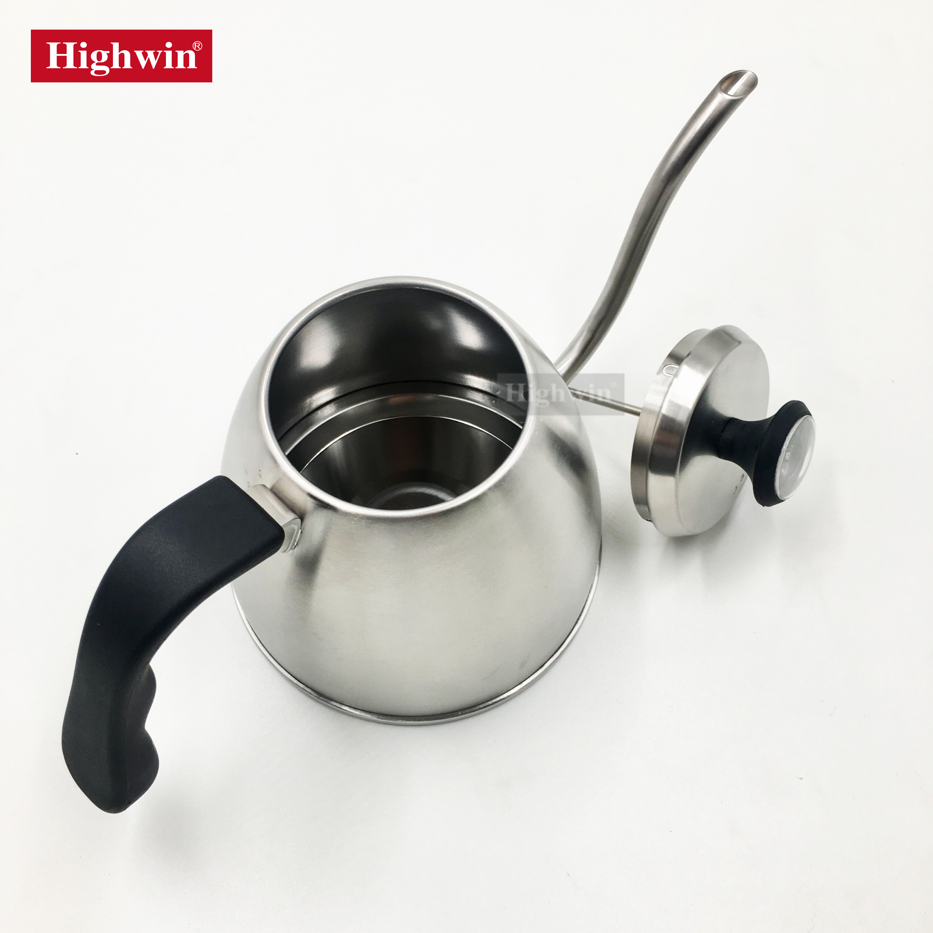 Stainless Steel Manual Pour-Over Coffee Kettle Gooseneck With Thermometer