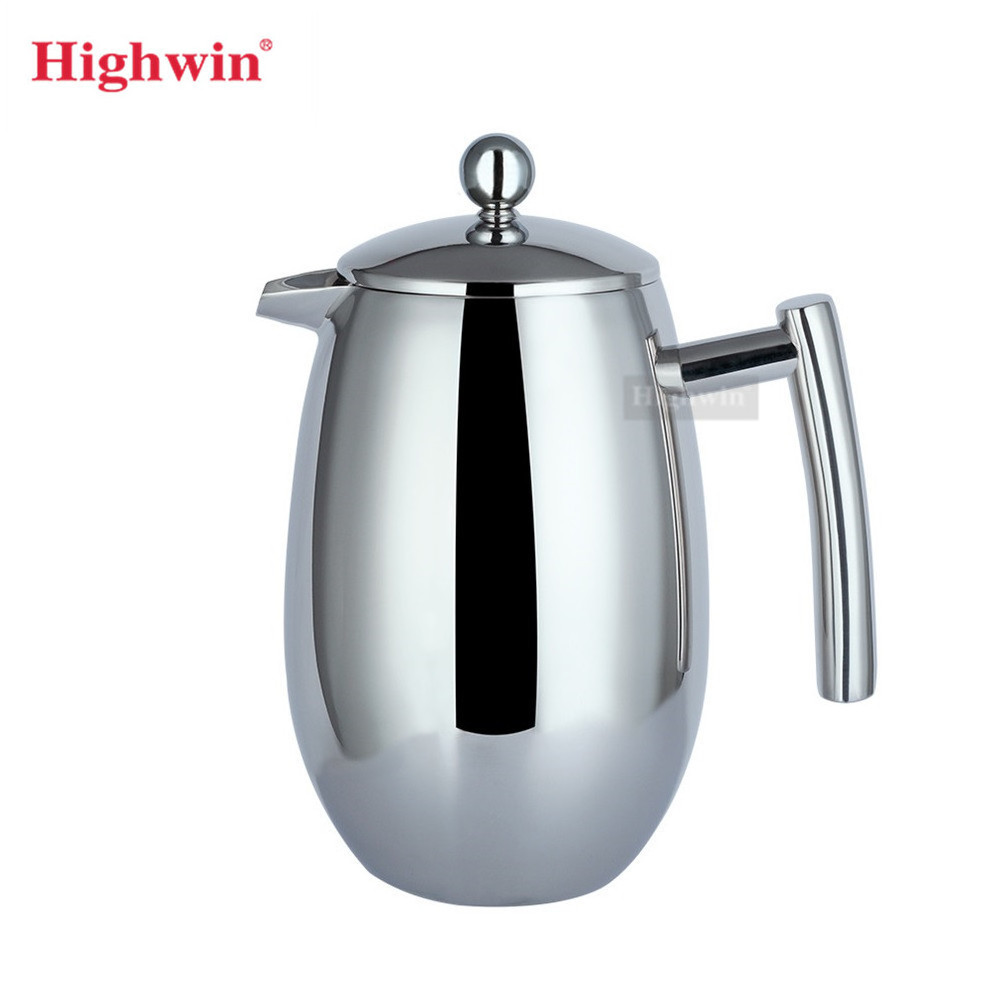 HIGHWIN Hot Sale Insulated Double Wall Stainless Steel French Press Coffee French Press Coffee Maker