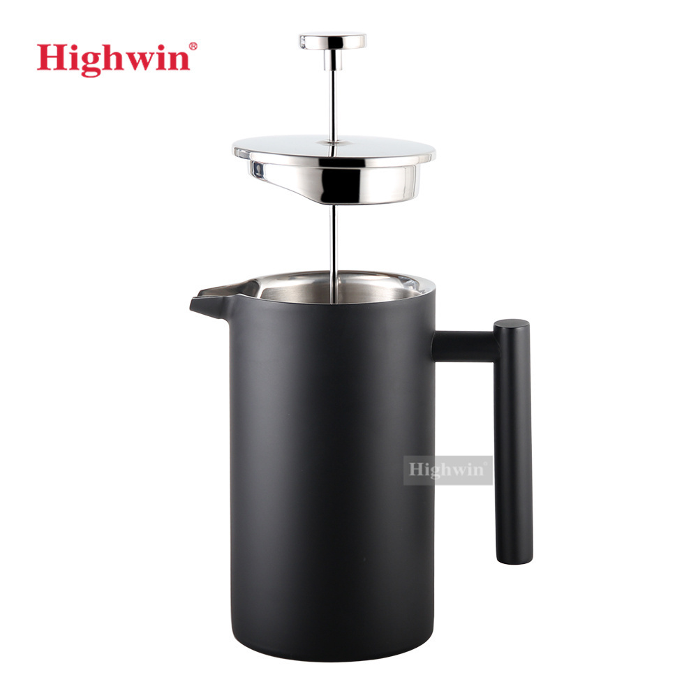 Black Color French Press Travel Coffee Press Stainless Steel French Coffee Press