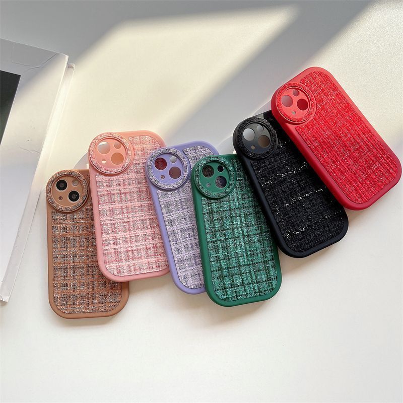 Luxury Winter Warm Retro Plaid Plush Cloth Phone Case For iPhone 14 13 12 11 Pro Max XS XR Silicone Shockproof Back Cover