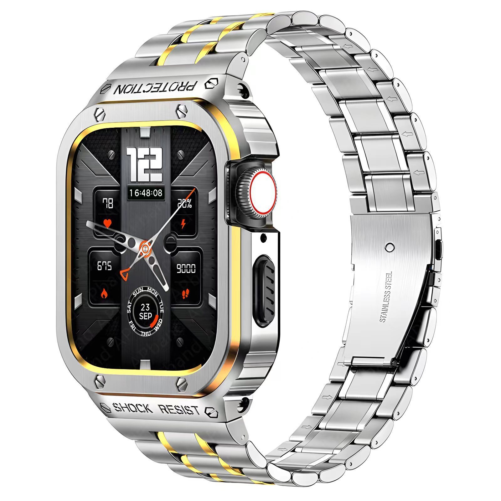 Luxury Metal With Strap Case For Apple Watch 8 7 6 Band Stainless Steel Case For iWatch Series 8 7 6 SE 5 45mm 44mm Bumper Cover