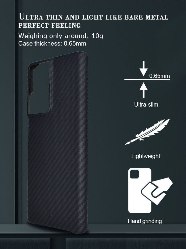 Slim Fit Ultra Thin Super Light Real Aramid Carbon Fiber Mobile Phone Case for Samsung S21 S21 Plus Aramid fiber Case