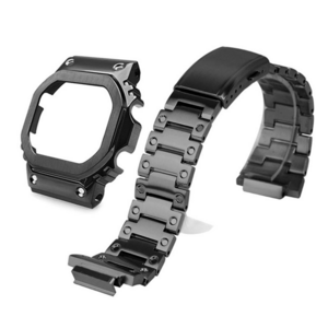 Luxury Titanium Metal With Strap Case For Casio DW5600 Band Stainless Steel Case With Straps DW 5600 Bumper Cover