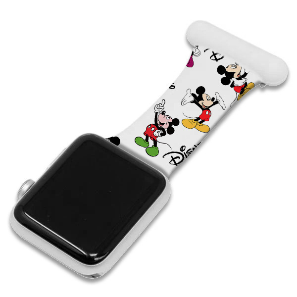 new design Leopard Printing Fob Sport Strap Fob brooch for Apple Watch Series 6 Band Nurse Silicone Fobs Pin