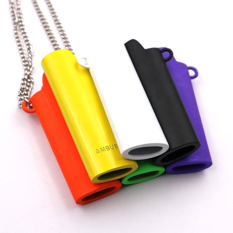 High Quality Custom logo Colorful metal zinc alloy J3 J5 Lighter Case with necklace