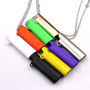 High Quality Custom logo Colorful metal zinc alloy J3 J5 Lighter Case with necklace