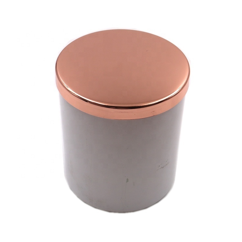 Manufacturer custom size logo black silver rose gold metal iron stainless steel candle glass jar lid