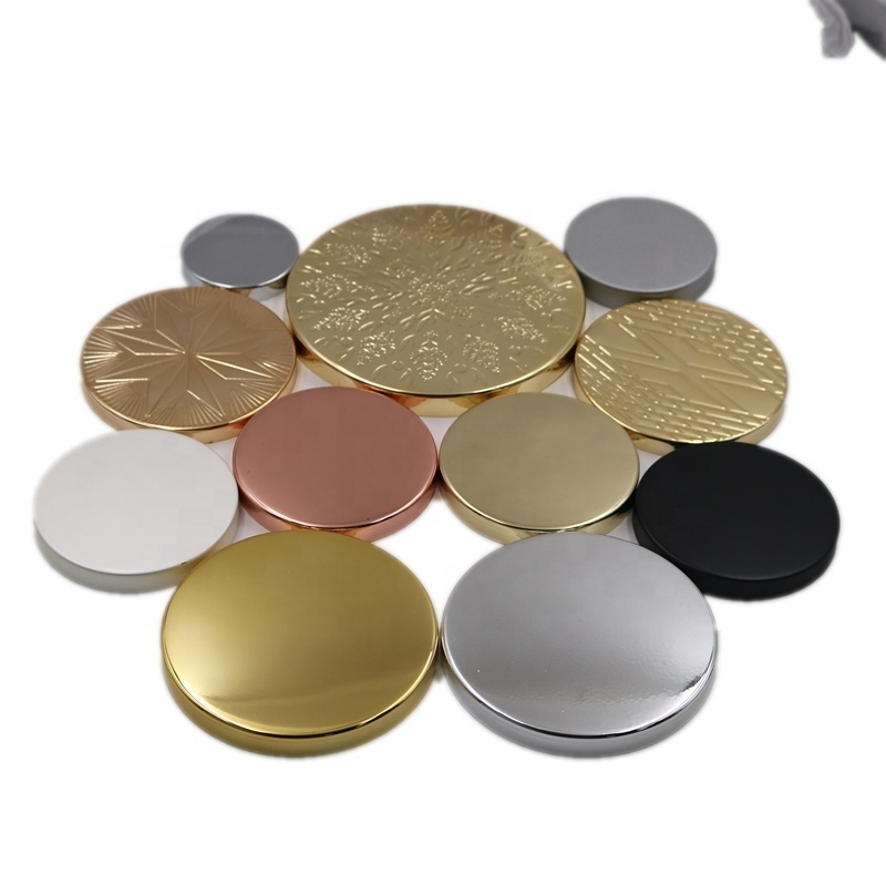 Manufacturer custom size logo black silver rose gold metal iron stainless steel candle glass jar lid