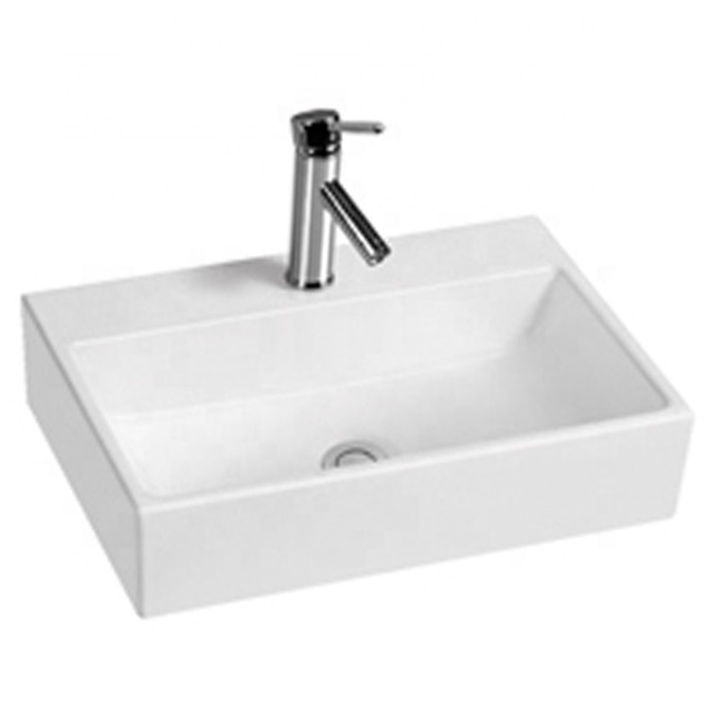 Superior Apartment Bathroom Counter Basin Good Quality Ceramic Art Basin Hotel Bathroom White Square Sink