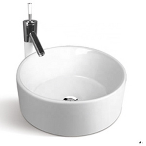 Modern home usage good quality round ceramic white art basin wash basin counter top basin