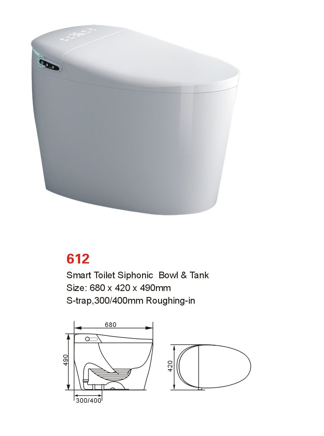 Luxury Foot Flush Smart Toilet With Tank Automatic Toilet Intelligent Smart WC With Remote Control