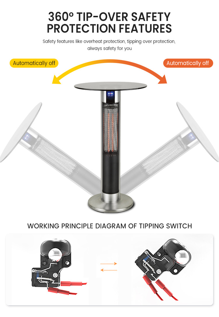 Factory Direct Sale Outdoor Heater Table Manufacturers Electric Heaters Patio Infrared Heater