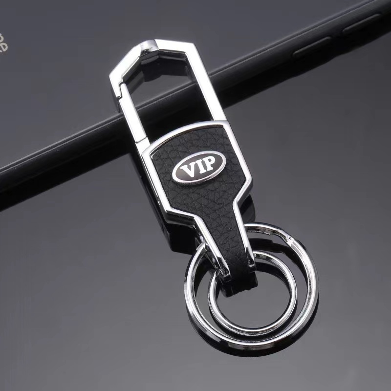 Wholesale Promotional Fashion Style Car Metal Keychain Carabiner Keying Key Holder With Double Rings custom logo