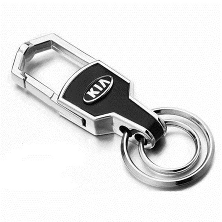 Wholesale Promotional Fashion Style Car Metal Keychain Carabiner Keying Key Holder With Double Rings custom logo