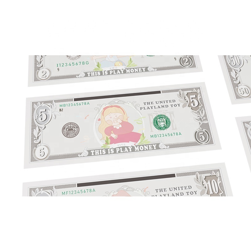 Educational toys classic children learning dollar paper toys teaching paper play money toy