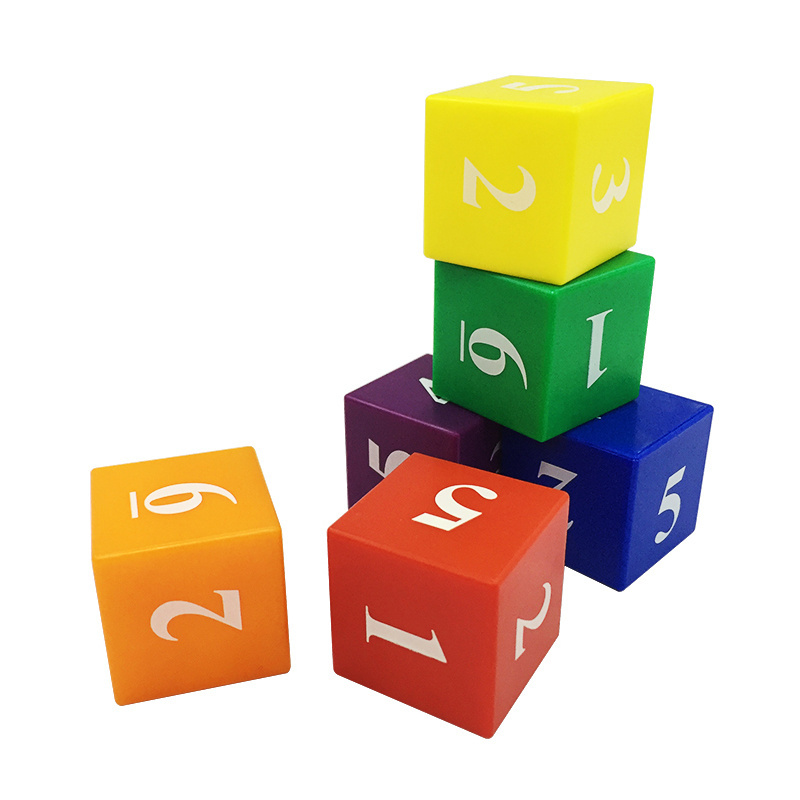 Number 1-6 Plastic Cubes Light Digit Dice