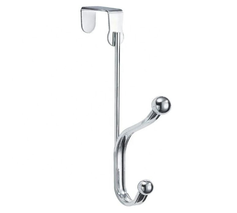 Chrome Single Hook Metal Wire Display Hook Rack Long Over The Door Coat Hook